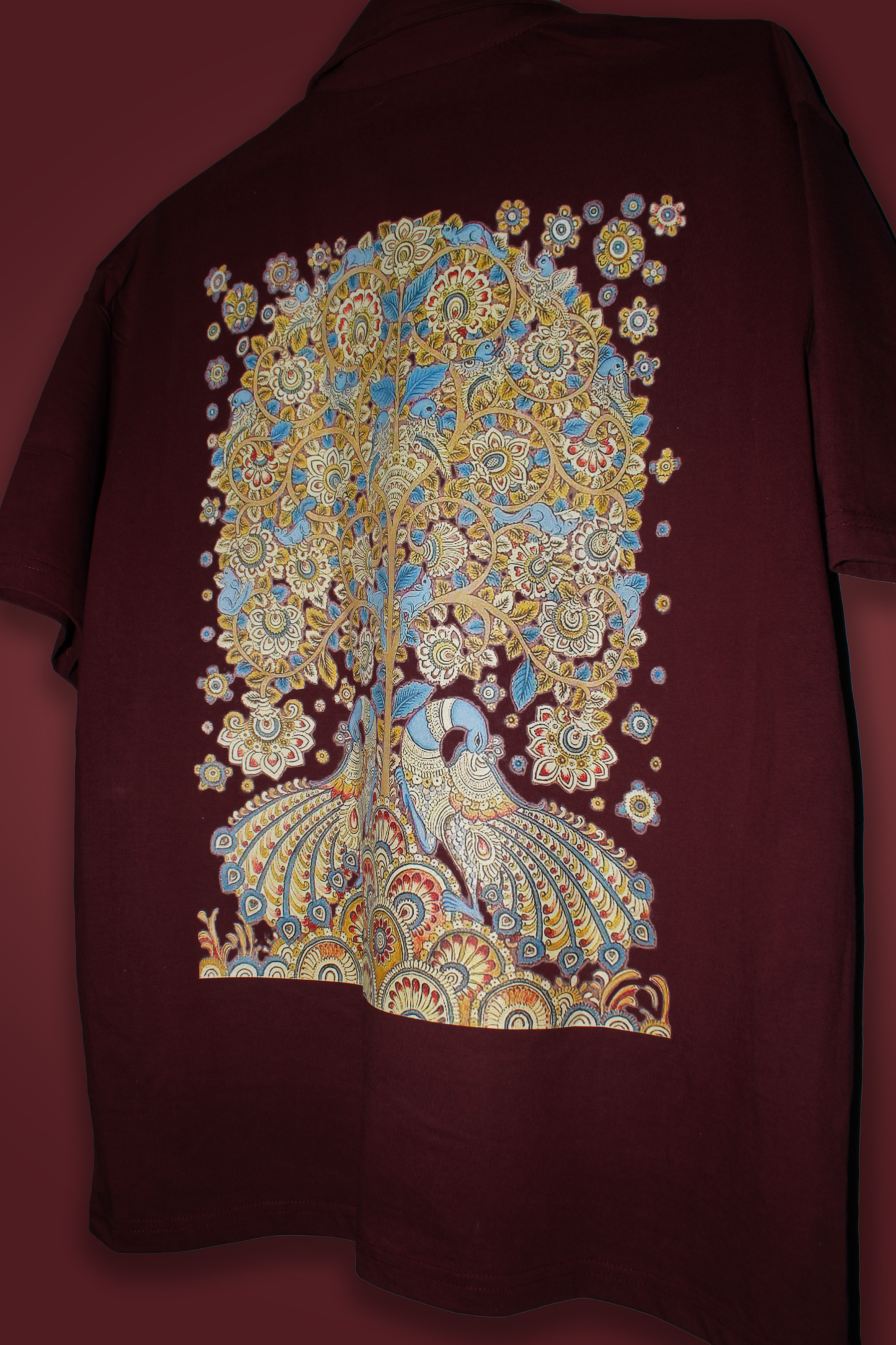 Peacock Kalamkari Oversized Shirt