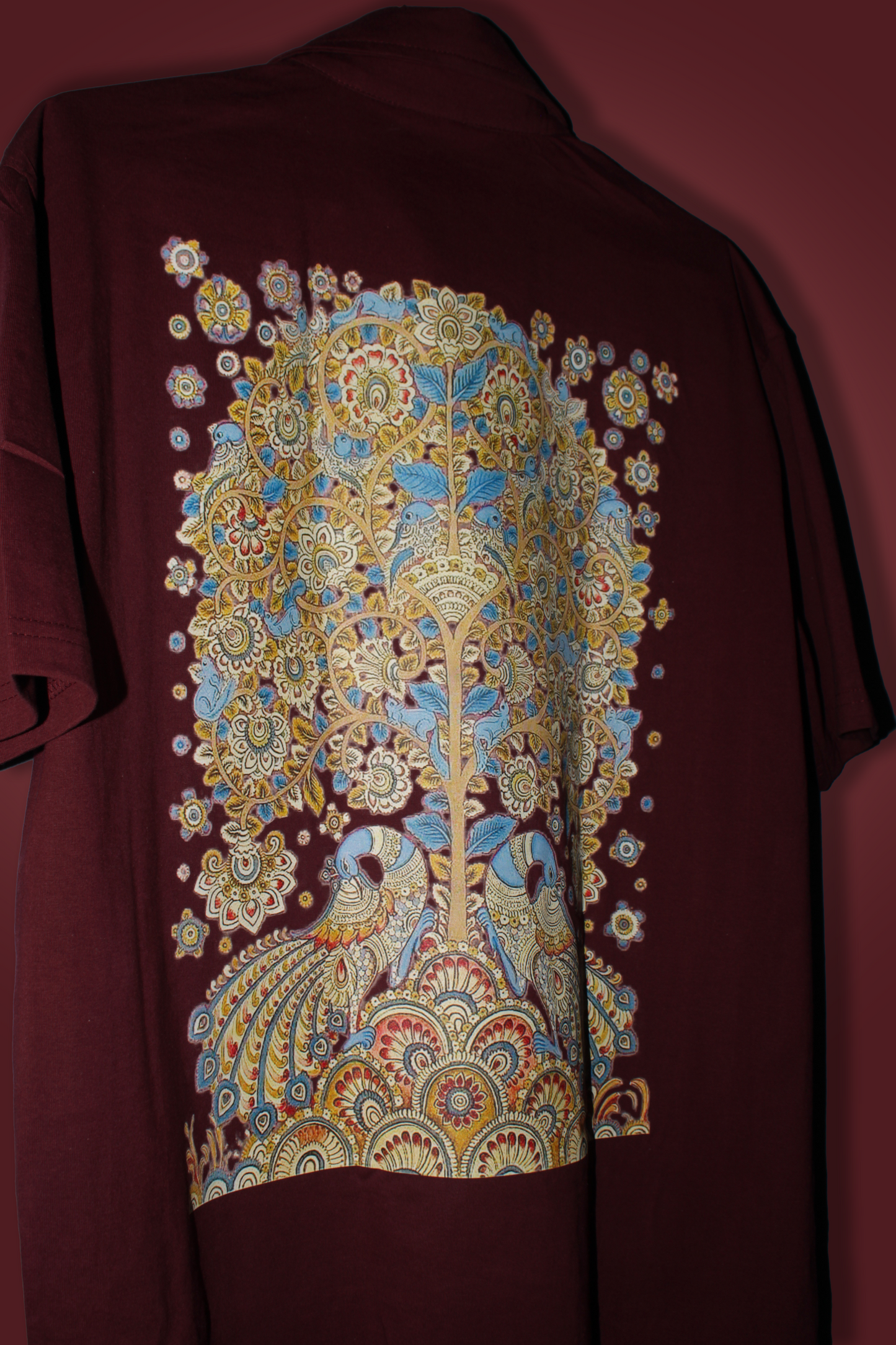 Peacock Kalamkari Oversized Shirt