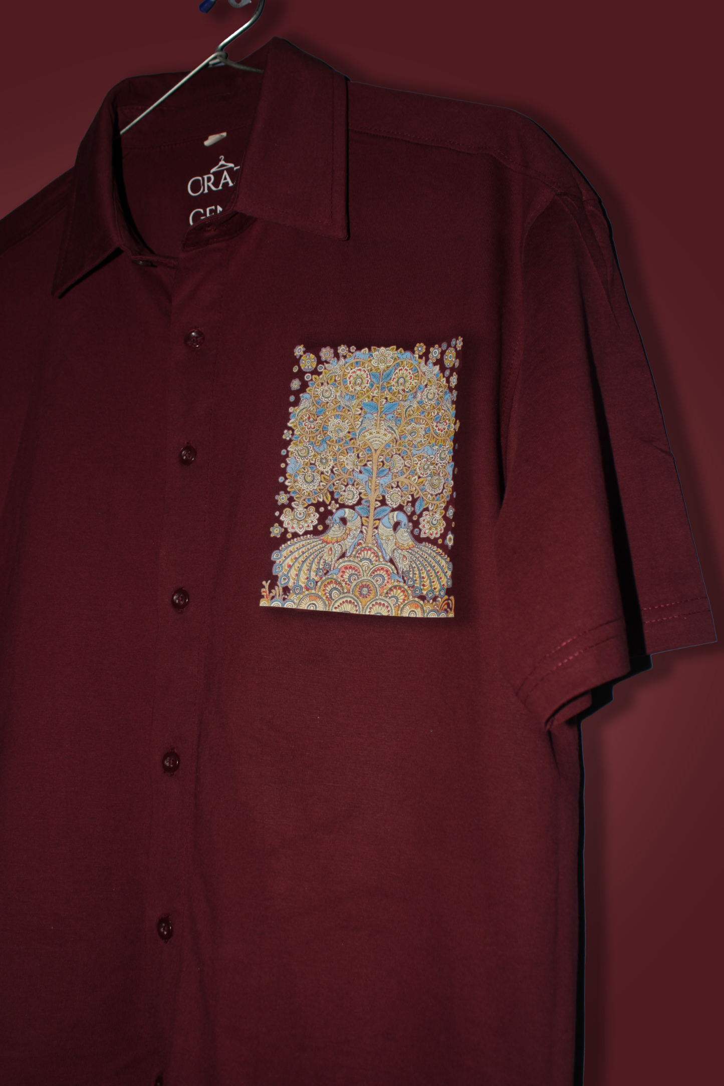 Peacock Kalamkari Oversized Shirt